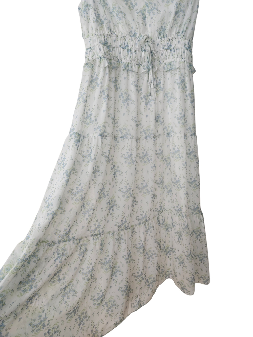Floral Cottagecore Coquette Boho Western Maxi Dress with Smocked Waist - M - Picture 3 of 12